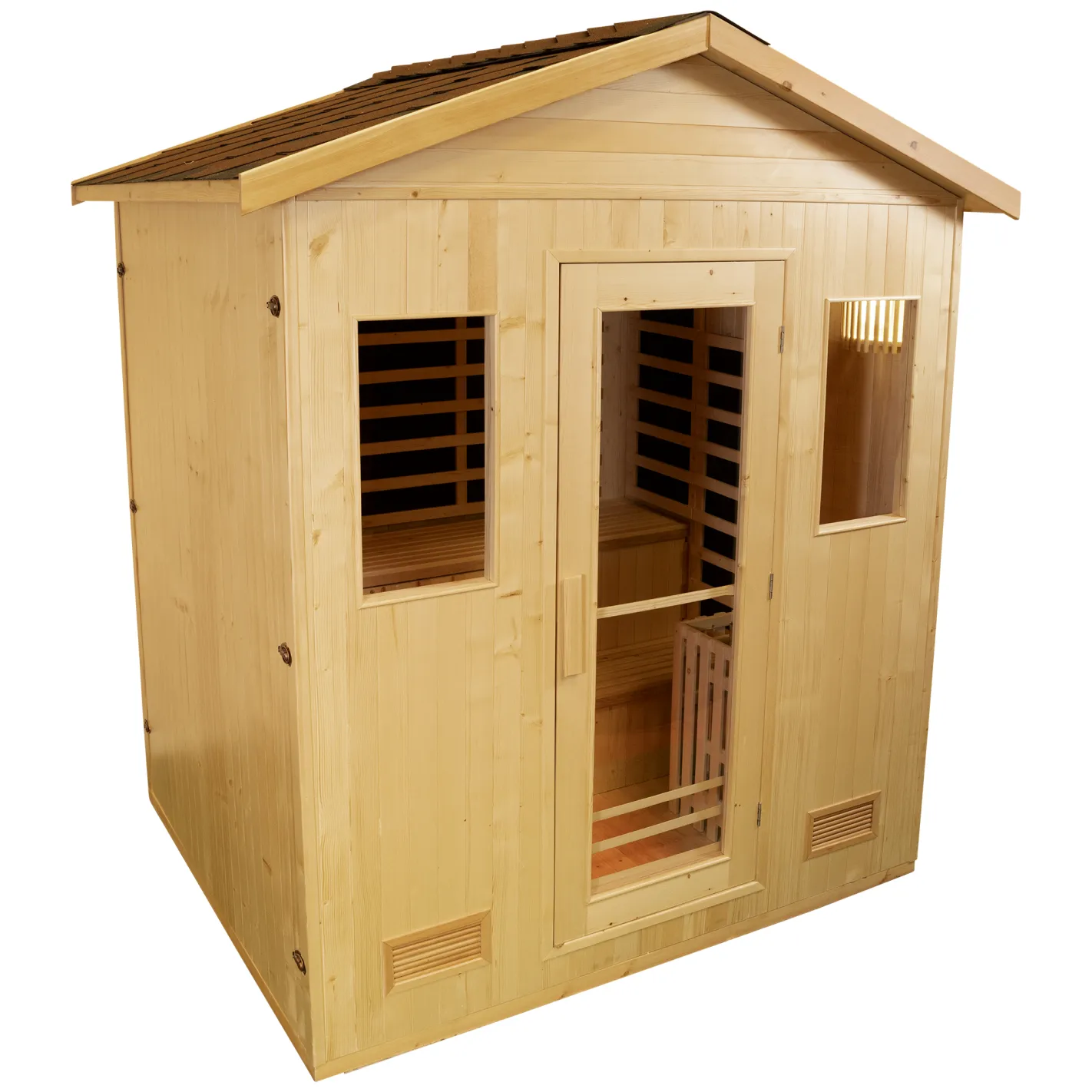 DHARANI S5 Outdoor Sauna exterior de vapor con estufa electrica para 5 personas