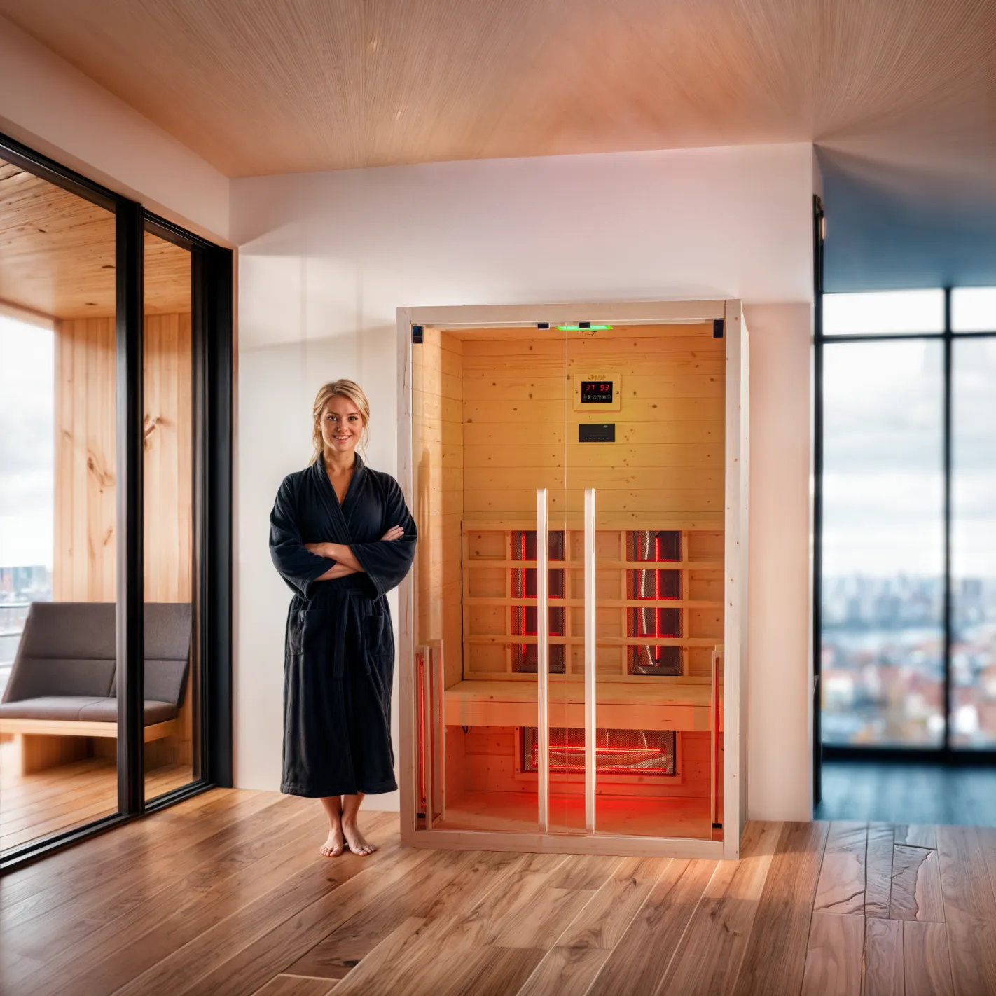 DHARANI S2 PLUS Innen-Infrarot-Sauna für 1 oder 2 Personen I 2200w