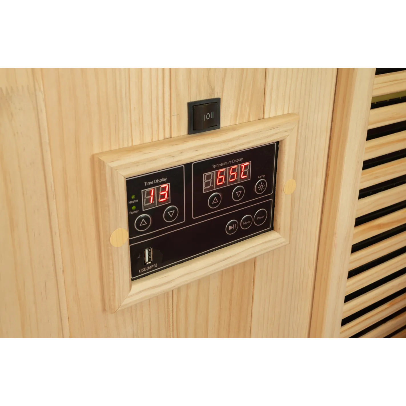 DHARANI S1 PLUS Sauna d'intérieur inclinable pour 1 personne I Panneaux en carbone