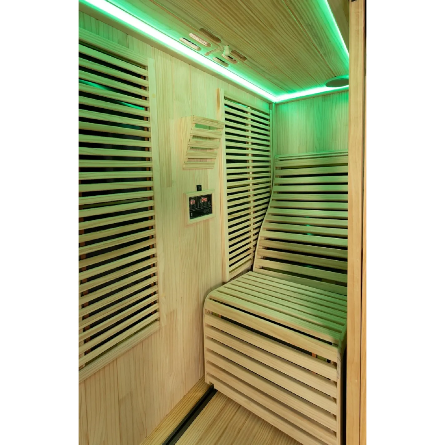 DHARANI S1 PLUS Sauna d'intérieur inclinable pour 1 personne I Panneaux en carbone