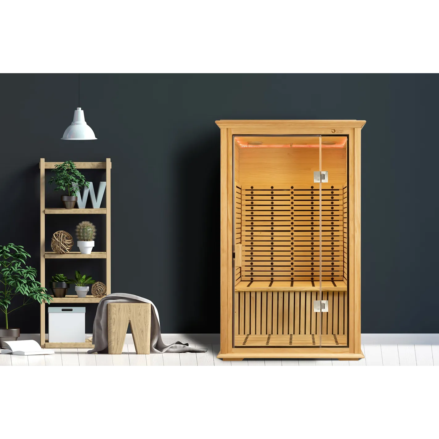 DHARANI S2 Sauna d'intérieur en pierre de carbone pour 1 ou 2 personnes | USB I Radio