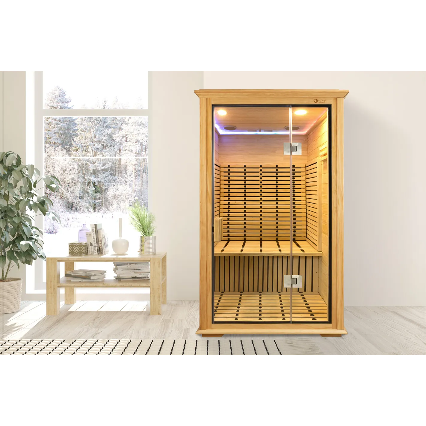 DHARANI S2 Indoor Koolstofsteensauna voor 1 of 2 personen | USB I Radio