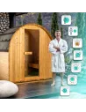 DHARANI MINI Sauna Exterior Vapor para 1-2 Personas | Abeto I 3600w Potencia