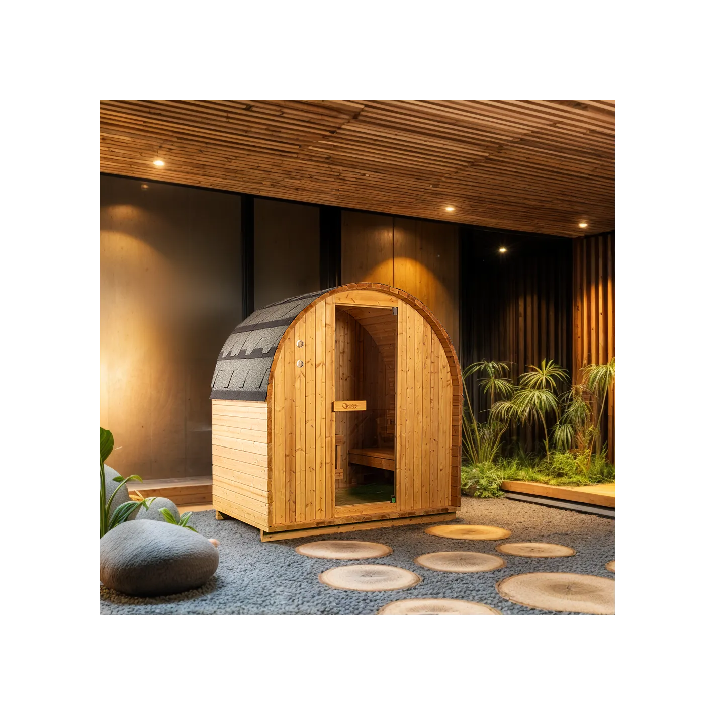 DHARANI MINI Sauna a Vapor Exterior para 1-2 Pessoas | Spruce I 3600w Potência