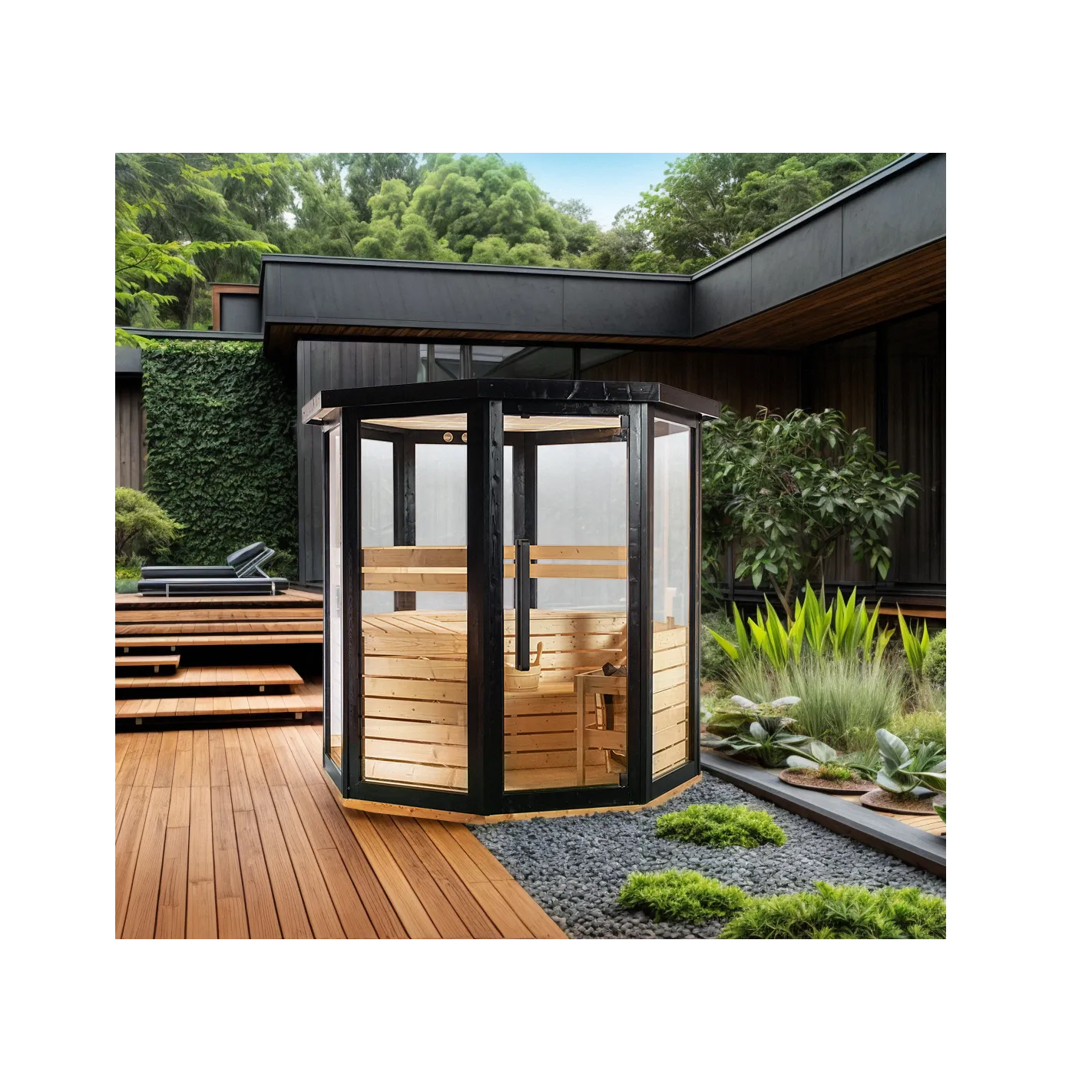 DHARANI PASSION Sauna Exterior Vapor hasta 4/5 Personas | Abeto I 8000w